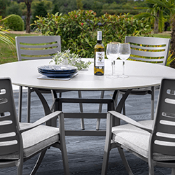Extra image of Hartman Lyra 6 Seater Dining Set in Crimini / Moon - No Parasol