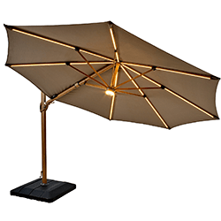 Extra image of Hartman Seychelles Round 3.5m Cantilever Parasol with Folie Pole - Havannah