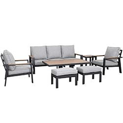 Extra image of Hartman Sonas 3 Seat Sofa Lounge Set with Gas Pump Adjustable Table in Matt Xerix / Haze