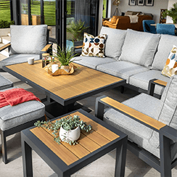 Extra image of Hartman Sonas 3 Seat Sofa Lounge Set with Gas Pump Adjustable Table in Matt Xerix / Haze