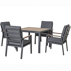 Extra image of Hartman Sonas 4 Seat Square Dining Set in Matt Xerix / Harris