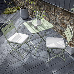 Extra image of Hartman Urban Folding Bistro Set in Sage / Ivory