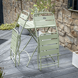Extra image of Hartman Urban Folding Bistro Set in Sage / Ivory
