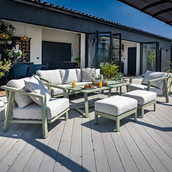 Image of Hartman Alora 3 Seat Sofa Lounge Set in Sage / Moon