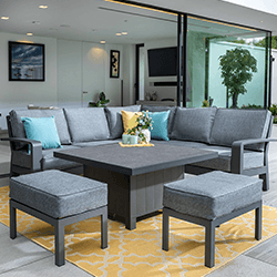 Extra image of EX DISPLAY / COLLECTION ONLY -Hartman Aurora Square Corner Sofa Set with Adjustable Table- No Benches - Matt Xerix/Zenith