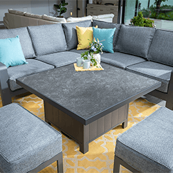 Extra image of Hartman Aurora Square Corner Sofa Set with Adjustable Table & Benches - Matt Xerix/Zenith
