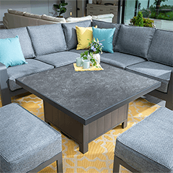 Extra image of Hartman Aurora Square Corner Sofa Set with Adjustable Table & Benches - Matt Xerix/Zenith
