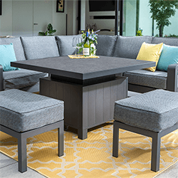 Small Image of Hartman Aurora Square Corner Sofa Set with Adjustable Table & Benches - Matt Xerix/Zenith