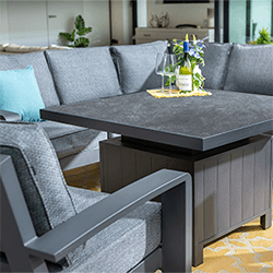 Extra image of Hartman Aurora Square Corner Sofa Set with Adjustable Table & Lounge Chairs - Matt Xerix/Zenith