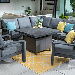 Extra image of Hartman Aurora Square Corner Sofa Set with Adjustable Table & Lounge Chairs - Matt Xerix/Zenith