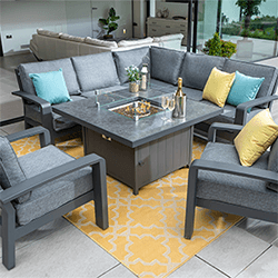 Extra image of Hartman Aurora Square Corner Sofa Set with Fire Pit Table and Lounge Chairs  - Xerix/Zenith