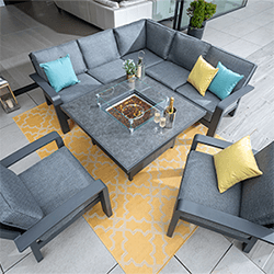 Extra image of Hartman Aurora Square Corner Sofa Set with Fire Pit Table and Lounge Chairs  - Xerix/Zenith