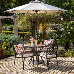 Image of Hartman Avebury 4 Seat Dining Set in Bronze / Oatmeal