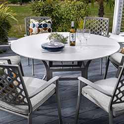 Extra image of Hartman Avebury 6 Seat Round Ceramic Table Dining Set in Crimini / Moon - No Parasol