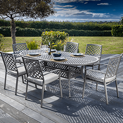Image of Hartman Avebury 6 Seat Oval Dining Set in Crimini / Moon - No Parasol