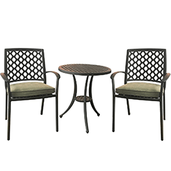 Extra image of Hartman Avebury Bistro Set in Antique Moss / Wheatgrass
