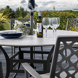 Extra image of Hartman Avebury 6 Seat Round Ceramic Table Dining Set in Crimini / Moon - No Parasol