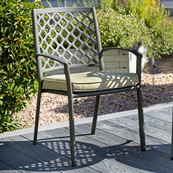 Image of Hartman Avebury Dining Chair with Cushion - Antique Moss / Wheatgrass