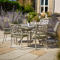 Image of Hartman Buxton 6 Seat Dining Set in Maize / Wheatgrass - No Parasol