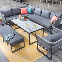 Extra image of Hartman Dubai Rectangular Corner Platform Sofa Set in Xerix/ Slate