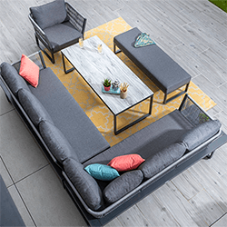 Extra image of Hartman Dubai Rectangular Corner Platform Sofa Set in Xerix/ Slate