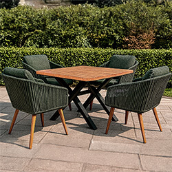 Image of Hartman Eden 4 Seat Square Dining Set in Moss / Juniper