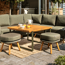 Extra image of Hartman Eden Square Corner Sofa Set - Moss/Juniper Rope/Acacia Wood