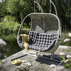 Small Image of Hartman Heritage Double Egg Chair in Ash/Slate