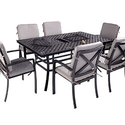 Extra image of Jamie Oliver 6 Seat Feastable Set in Riven / Pewter