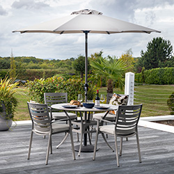 Image of Hartman Lyra 4 Seater Dining Set in Crimini / Moon