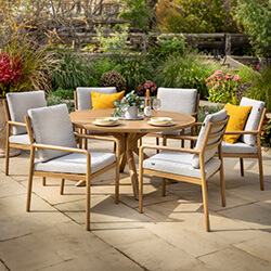 Image of Hartman Sahara 6 Seat Round Dining Set - NO PARASOL
