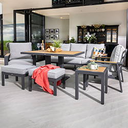 Extra image of Hartman Sonas 3 Seat Sofa Lounge Set with Gas Pump Adjustable Table in Matt Xerix / Haze