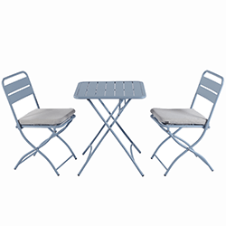 Extra image of Hartman Urban Folding Bistro Set in Duck Egg Blue / Ivory