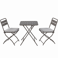 Extra image of Hartman Urban Folding Bistro Set in Latte / Ivory