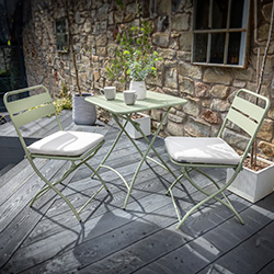 Image of Hartman Urban Folding Bistro Set in Sage / Ivory