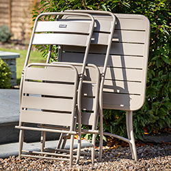 Extra image of Hartman Urban Folding Bistro Set in Latte / Ivory
