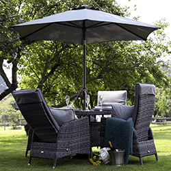 Extra image of Supremo Tivoli Reclining 4 Seat Round Dining Set in Lead Grey