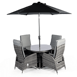 Extra image of Supremo Tivoli Reclining 4 Seat Round Dining Set in Lead Grey