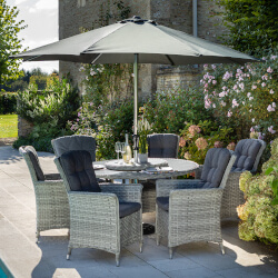 Small Image of Hartman Heritage Tuscan 6 Seater Dining Set in Ash / Slate - NO PARASOL