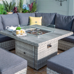 Extra image of Hartman Heritage Grand Square Corner Sofa Set with Gas Fire Pit Table in Ash / Slate