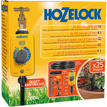 Image of Hozelock 25 Pot Automatic Watering Kit with Select Controller Timer