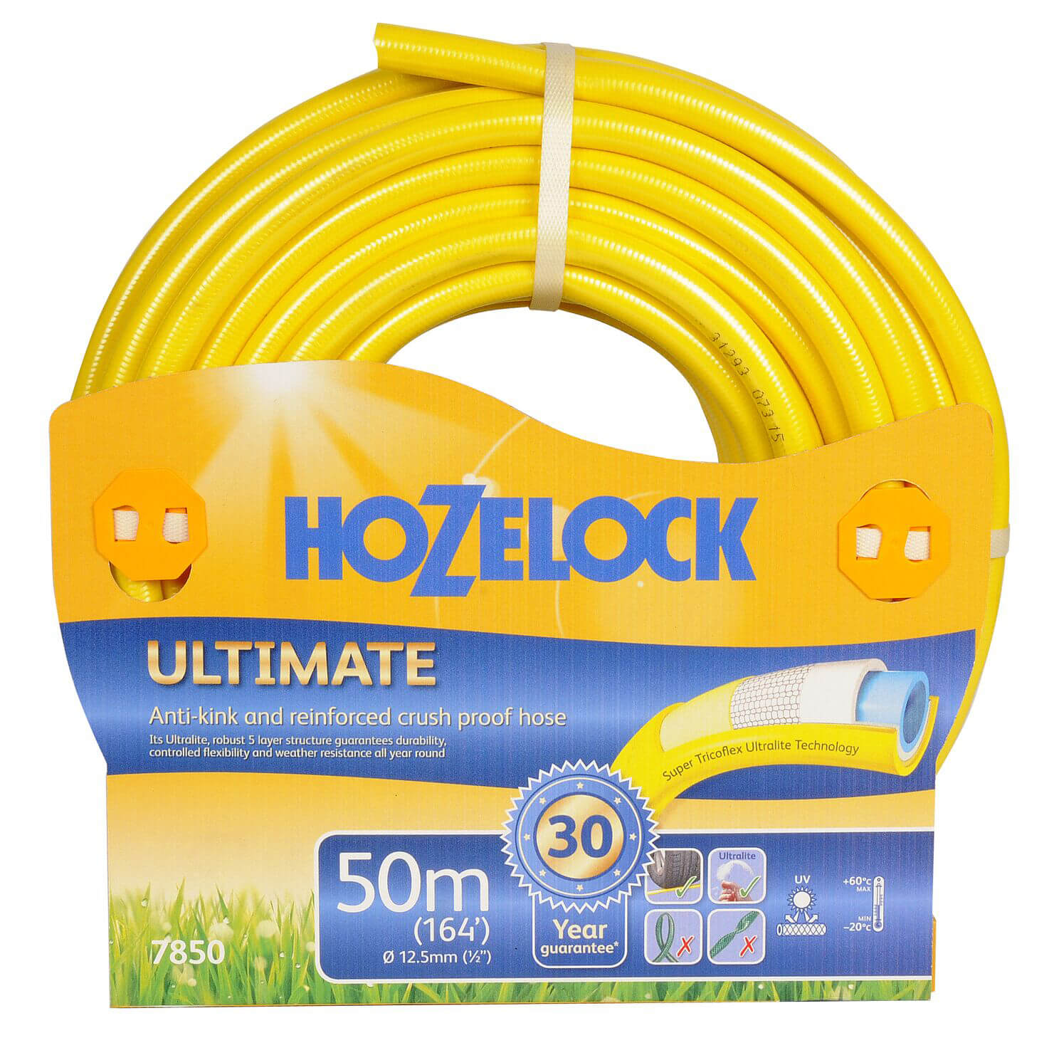 Tubo Da Giardino Hozelock 7850 Ultimate: 50m, Flessibile, Anti-piega, Tecnologia Tricoflex