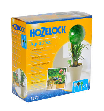 Image of Hozelock AquaDeco Watering Globes - Green, White and Black