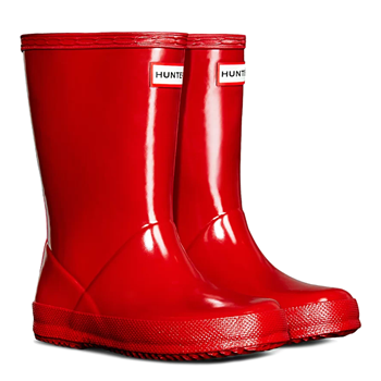 Image of Kids First Gloss Hunter Wellies - Military Red UK 12 JNR (EURO 30)