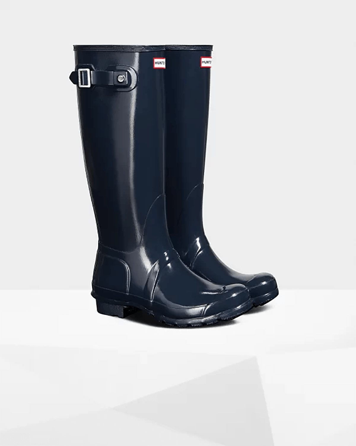 Hunter Original Women's Tall Gloss Wellington Boots - Navy - £115 ...