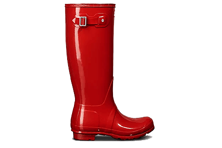 Image of Hunter Original Women's Tall Gloss Wellington Boots - Red - UK 7