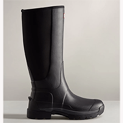 Small Image of Hunter Balmoral Hybrid Tall Wellington Boots - Black