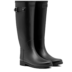 Extra image of Hunter Women's Refined Slim Fit Tall Wellington Boots - Black