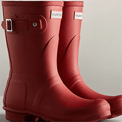 Extra image of Hunter Women's Original Short Wellington Boot - Red