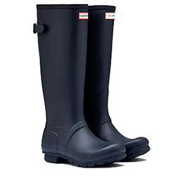 Extra image of Hunter Women's Tall Back Adjustable Wellington Boots - Navy